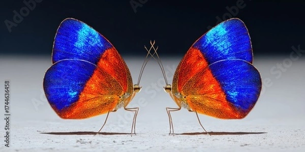 Fototapeta High-Quality Surreal Psychedelic Butterflies with Vibrant Colors Modern Artistic Freedom for Creative Marketing and Social Media Campaigns