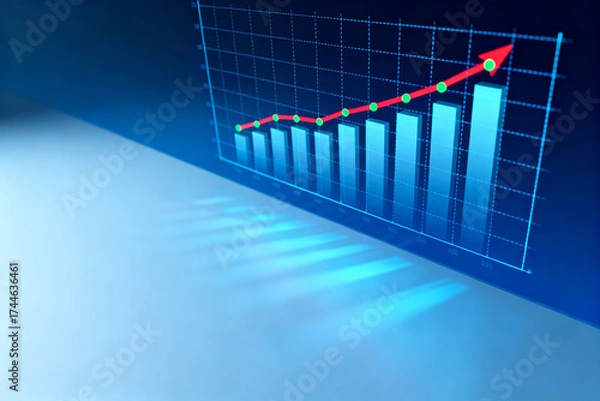 Fototapeta Business growth chart on digital screen