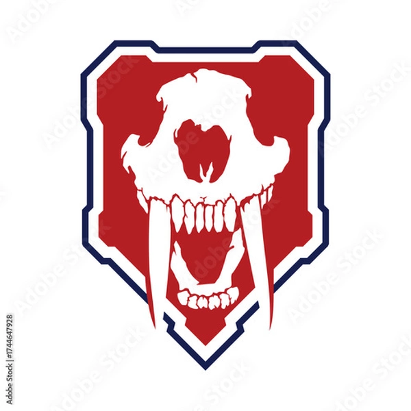 Obraz sabretooth skull design