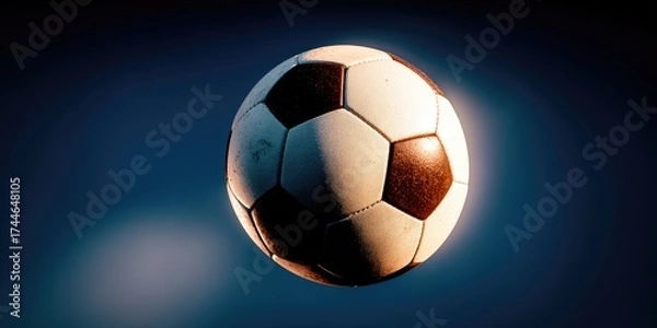 Obraz Successful european cup flight winning ball broadcast in europa’s vibrant soccer environment aerial viewpoint of champions