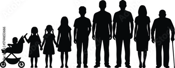 Obraz Diverse group of people representing different life stages standing together