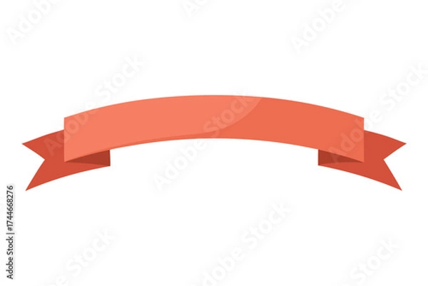 Obraz Elegant coral ribbon banner floating against a clean white background image