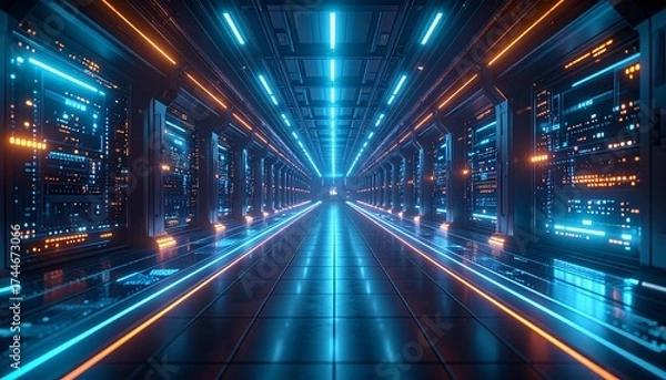 Fototapeta Digital transformation conceptual for next generation technology era	
