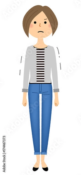 Obraz 若い女性　ママ　悔しい