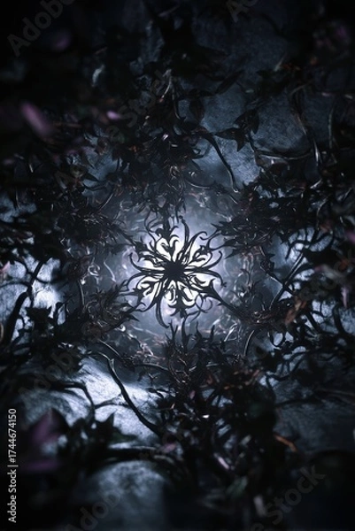 Obraz Intricate dark pattern creating a mystical aura.