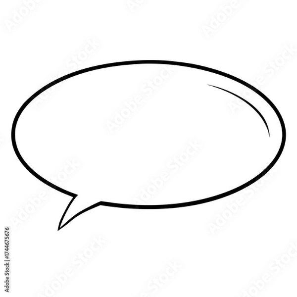 Obraz Illustration of a simple oval shaped speech bubble with a pointed tail end