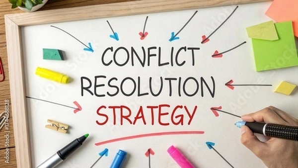 Fototapeta Effective Conflict Resolution Strategy for Team Engagement and Collaboration in Workplace Dynamics