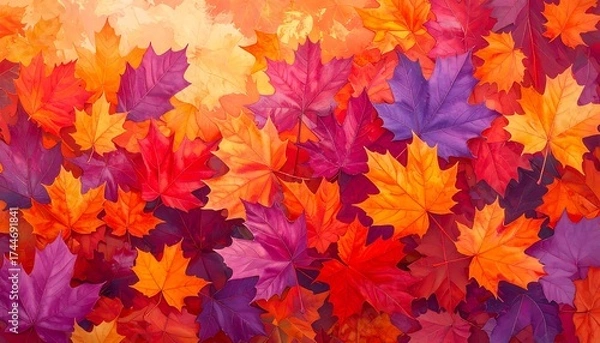 Obraz Autumn leaves panorama