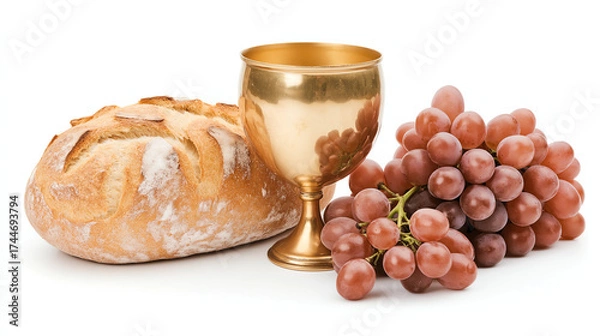 Fototapeta Communion elements on white