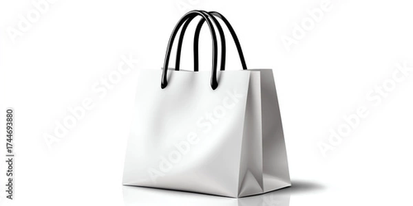 Fototapeta White shopping bag isolated