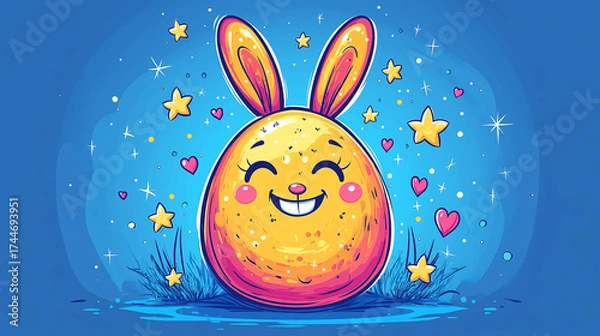 Fototapeta Happy Easter Bunny Illustration