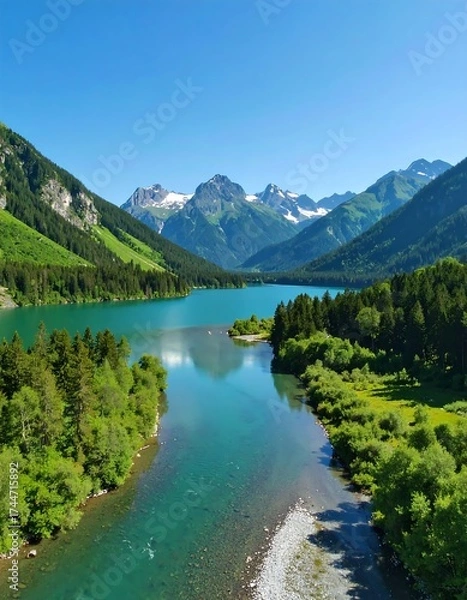 Obraz Alpine lake view
