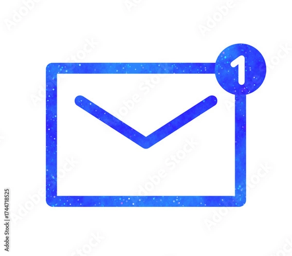 Obraz 青い星空｜バッジ付きのメールアイコン