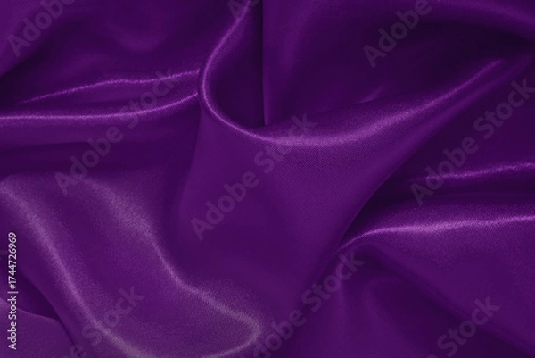Fototapeta Dark purple fabric texture background, detail of silk or linen pattern.