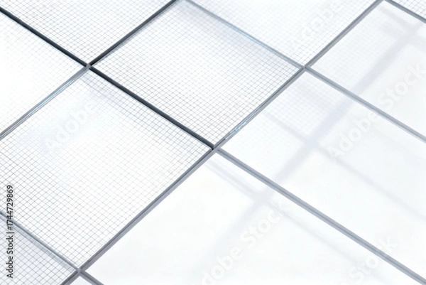Fototapeta Grid pattern on glass panels