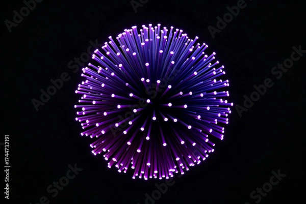 Fototapeta Abstract glowing sphere with radial lines