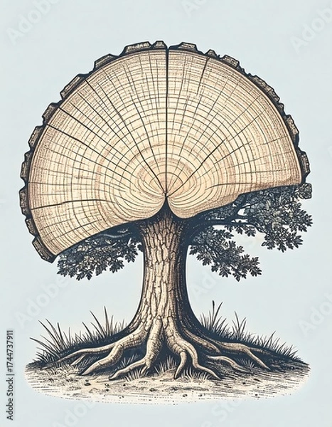 Obraz Tree cross-section illustration