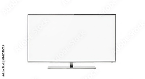 Fototapeta Modern flat screen television with blank screen isolated on transparent background