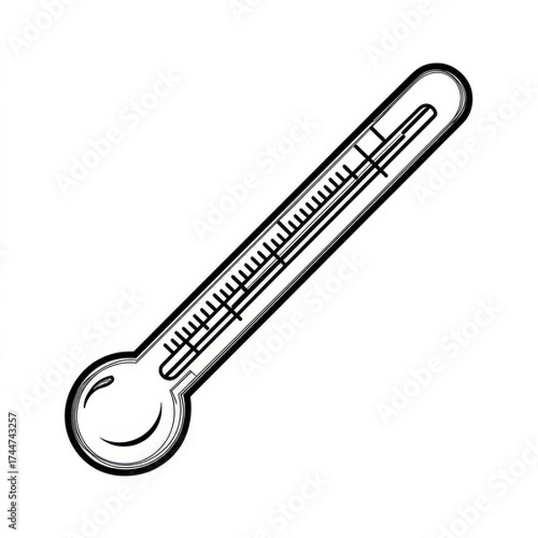 Fototapeta Simple and modern line art representation of a thermometer.