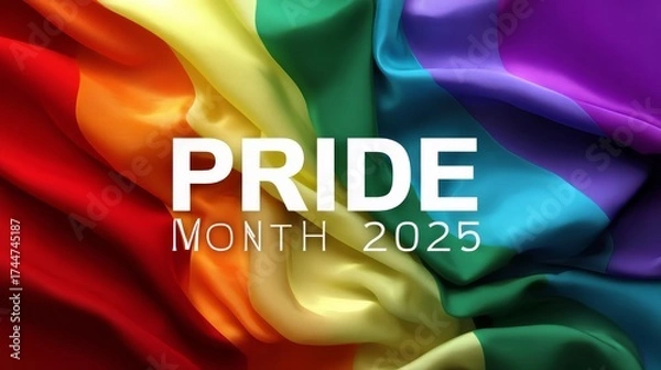 Fototapeta Bright and Colorful Fabric Background to Honor Pride Month 2025