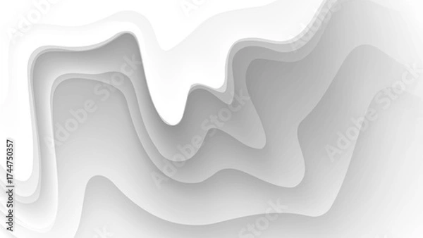 Fototapeta white abstract background with layered wave