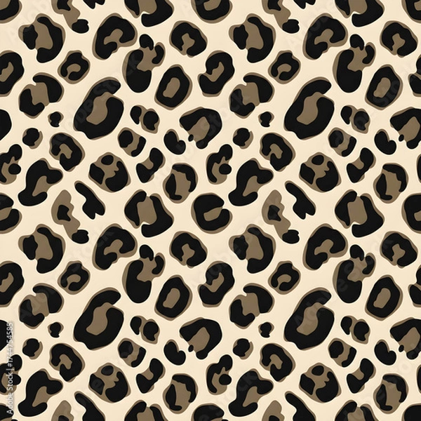 Fototapeta Seamless pattern of elegant leopard skin texture, modern vector style