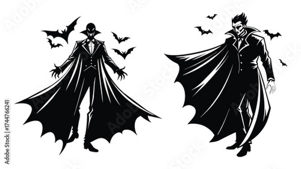 Obraz Vampire Halloween Character Vector Illustration