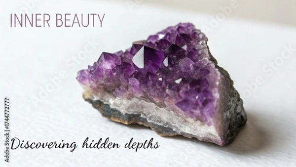 Obraz Deep purple amethyst crystal cluster displaying natural beauty