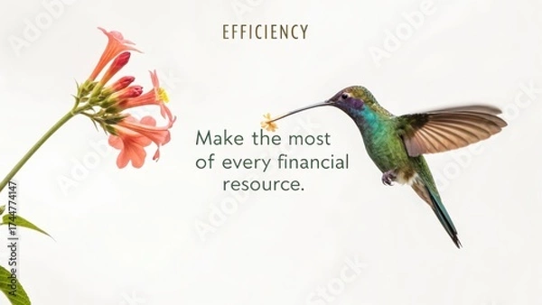 Obraz Hummingbird sipping nectar embodying financial efficiency concept
