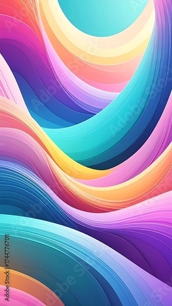 Fototapeta Abstract vibrant swirling colorful wavy lines