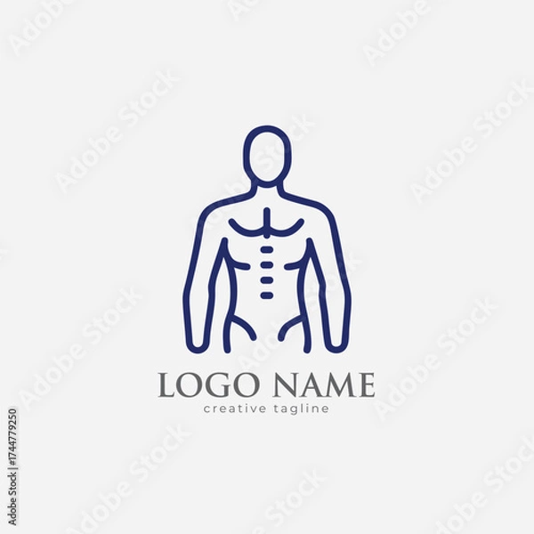 Fototapeta anatomy line icon silhoutte vector style with white background