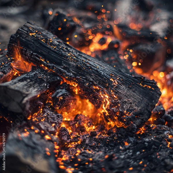 Fototapeta The Sensory Ambiance: Exploring the Atmosphere, Sound, and Smell of a Campfire
