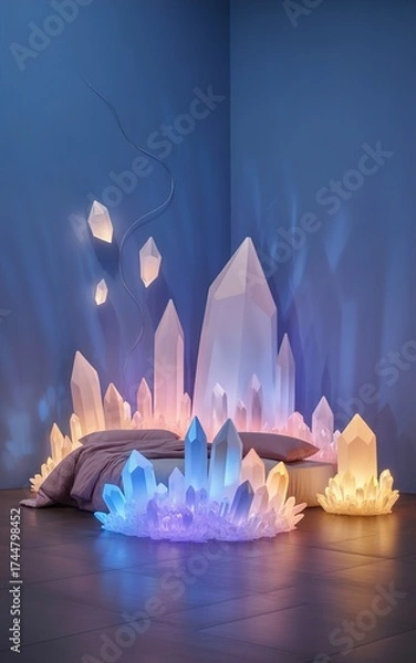 Obraz fantasy landscape with a man and stars