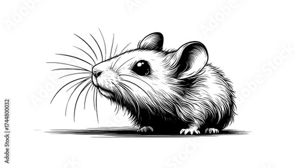 Fototapeta little mouse sneaking
