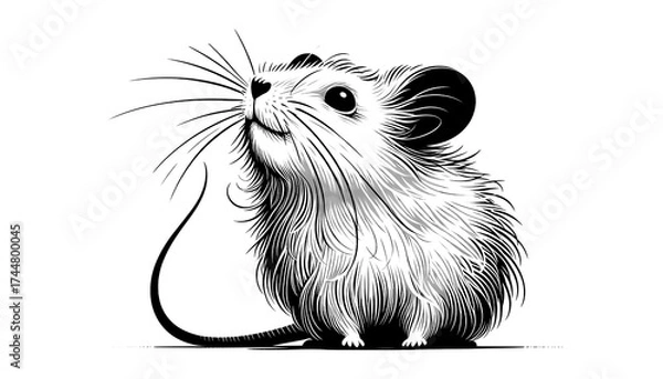 Fototapeta little mouse sniffing the air
