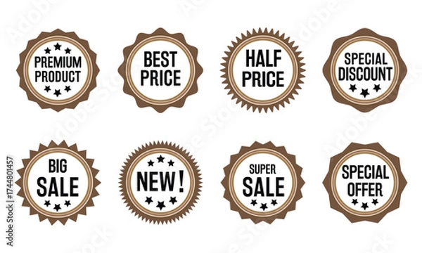 Obraz Vintage retro vector label set with badges and sale tags for web and shop design