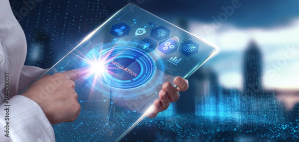 Obraz Business, Technology, Internet and network concept. Regulation Compliance Rules Law Standard.