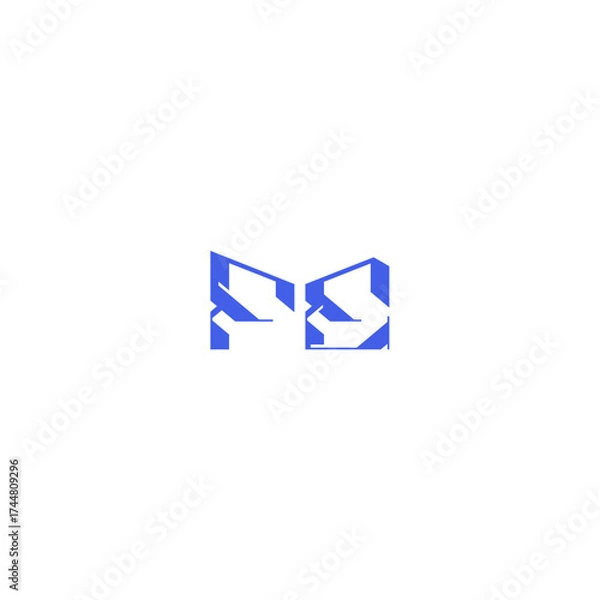 Fototapeta techno geometric style FE square concept abstract monogram initial logo design letter