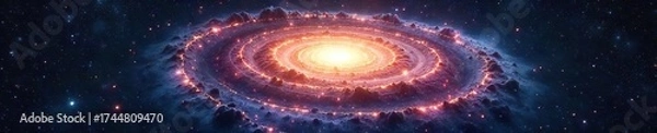 Fototapeta Breathtaking Spiral Galaxy Swirling Stars and Cosmic Dust in Deep Space