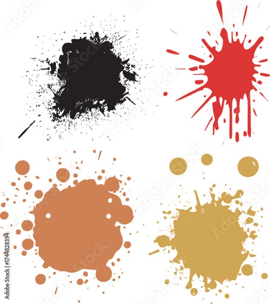 Obraz Colorful Paint Splatter Vector Set