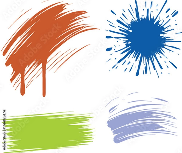 Obraz Colorful Paint Splatter Vector Set