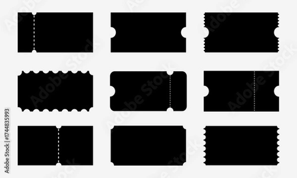 Obraz Set of blank photo frames and paper sheets vector illustration