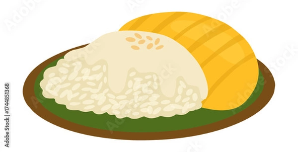 Obraz Mango Sticky Rice Illustration