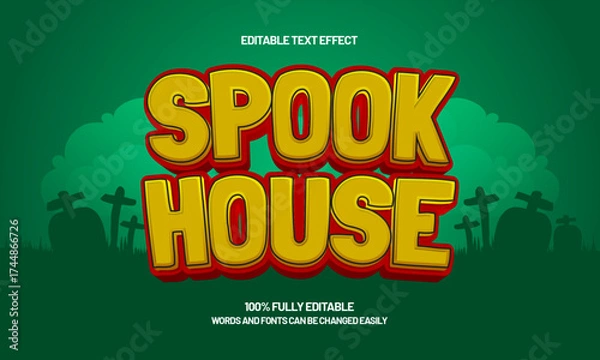 Fototapeta spook house editable text effect