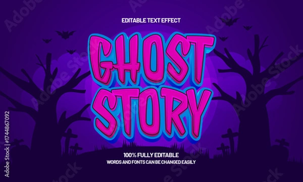 Fototapeta ghost story editable text effect