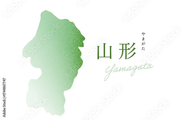 Fototapeta 山形県 地図 Yamagata map ノイズグラデーション テクスチャ