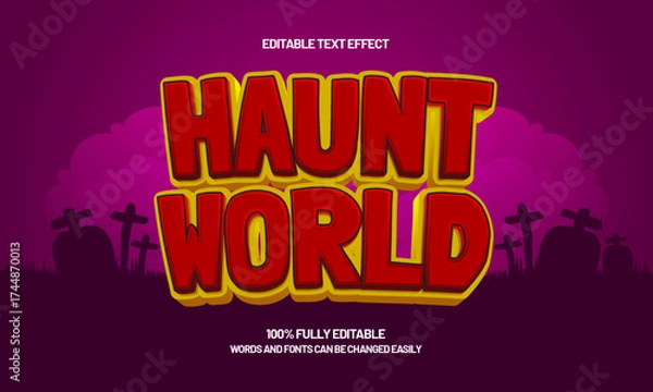 Fototapeta haunt world editable text effect