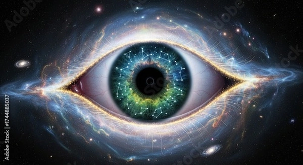 Fototapeta Cosmic Eye Observing the Universe and Galaxies