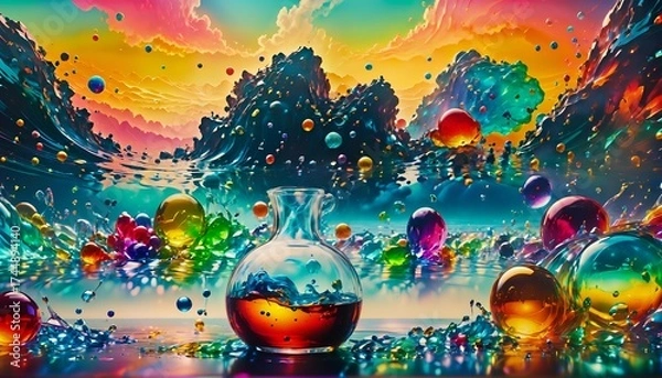 Obraz abstract planet background with glass bubbles