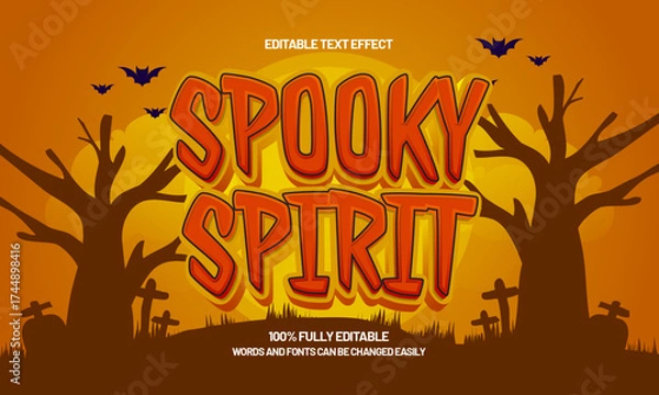 Fototapeta spooky spirit editable text effect